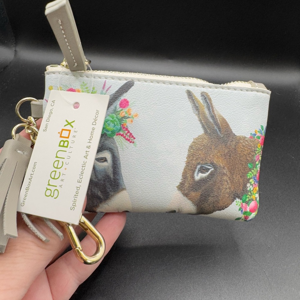 Donkey Print Coin Purse with Keychain